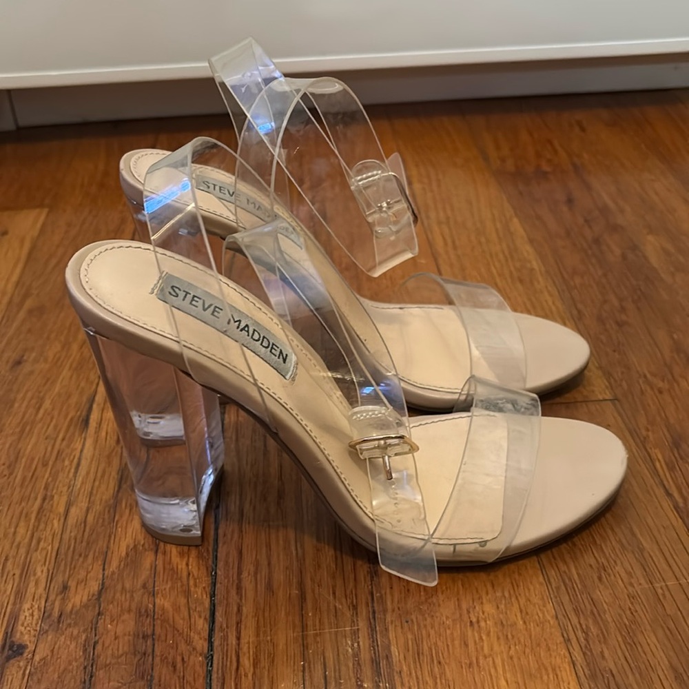 Steve Madden clear acrylic heels